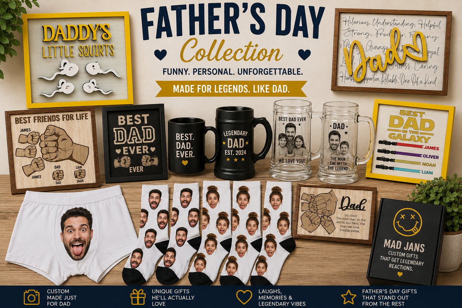 Personalized Father’s Day Gifts for Dad – Funny Custom Gifts & Handmade Signs – Mad Jan’s