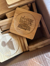 Load image into Gallery viewer, 4” Bamboo Coasters w/QUOTE
