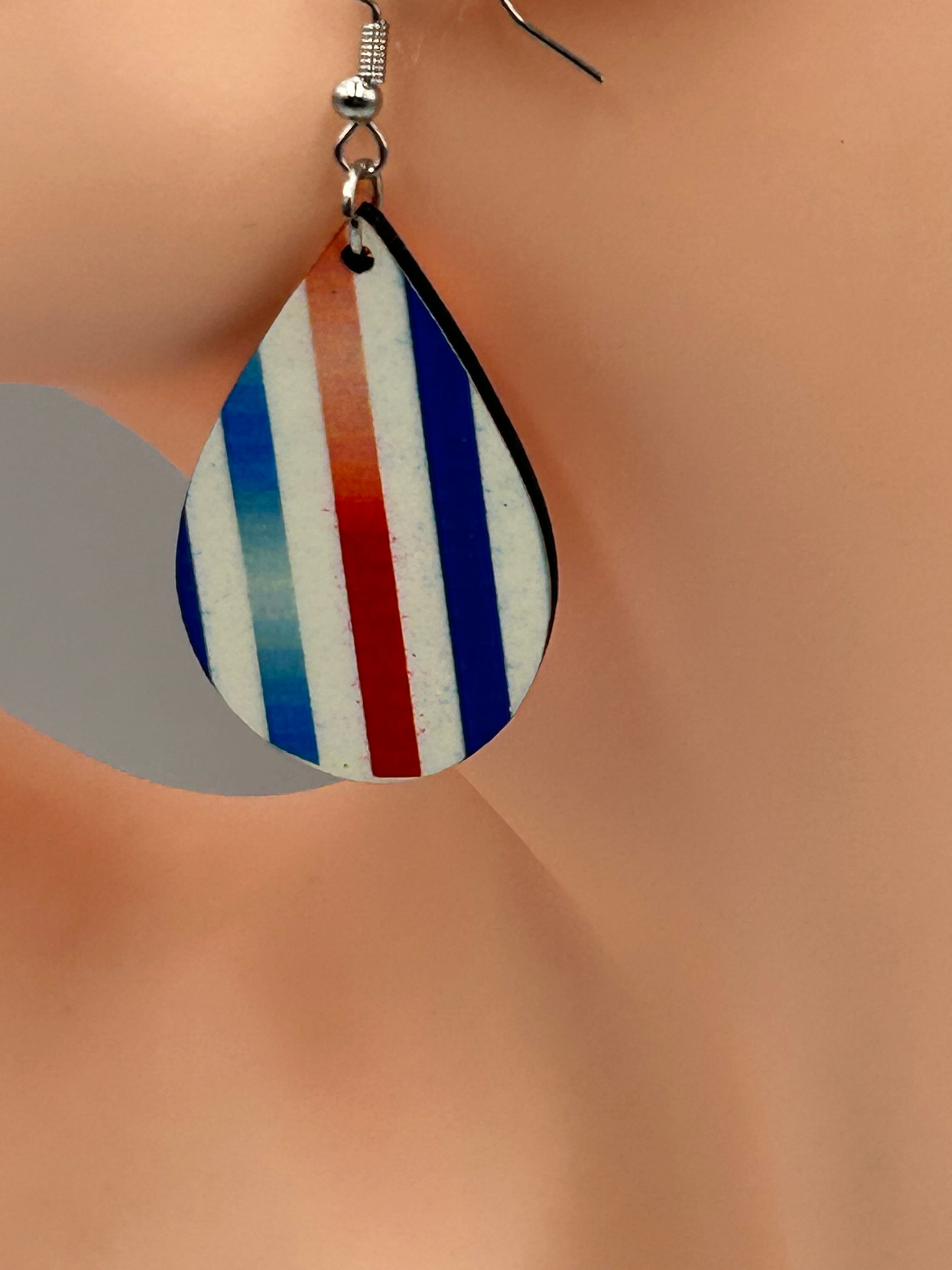 Fourth of July Earrings – Patriotic Red White Blue Statement Earrings | Mad Jan’s Menagerie