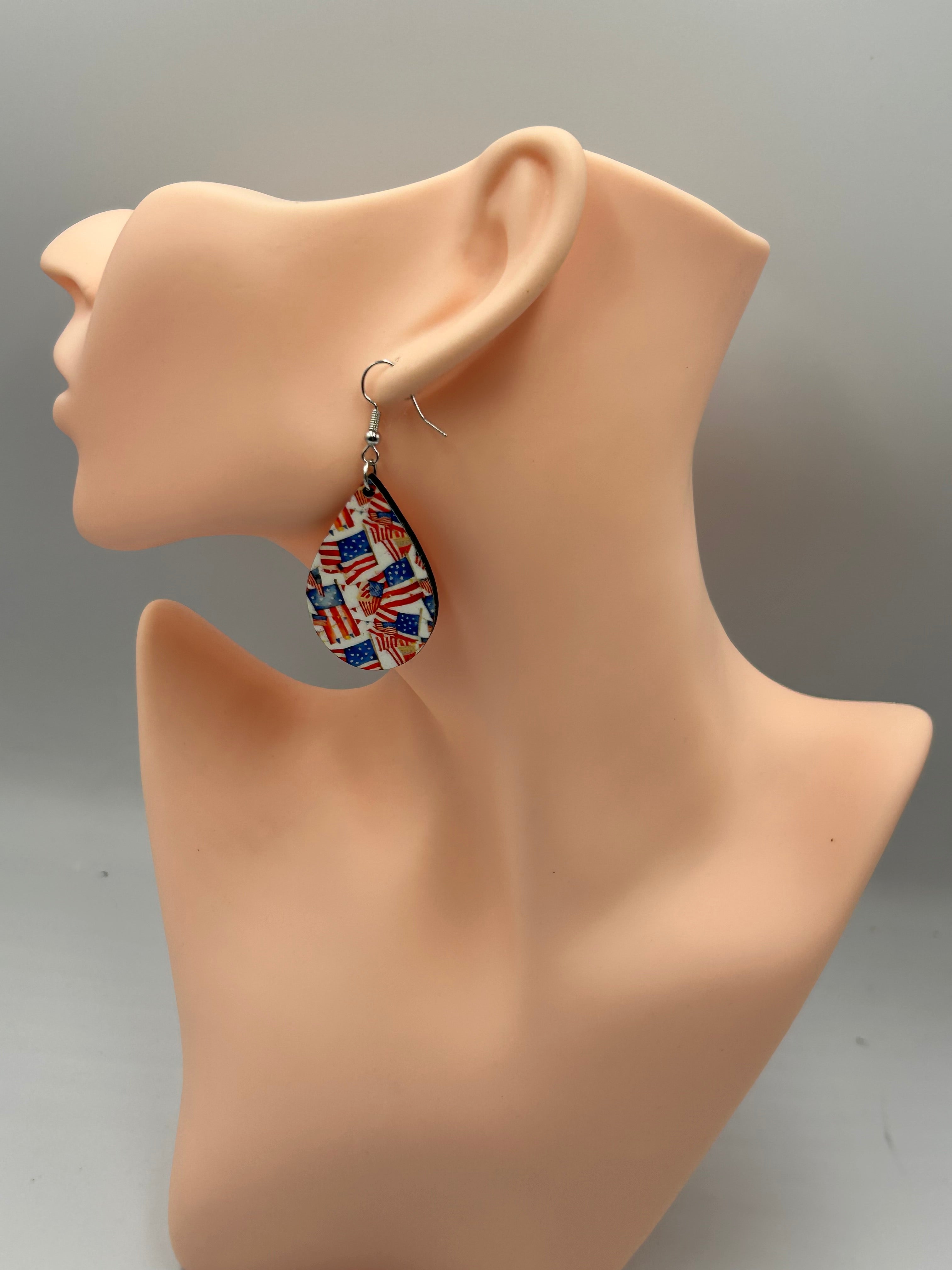Fourth of July Earrings – Patriotic Red White Blue Statement Earrings | Mad Jan’s Menagerie