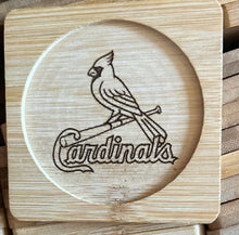 Load image into Gallery viewer, 4” Bamboo Coasters w/QUOTE
