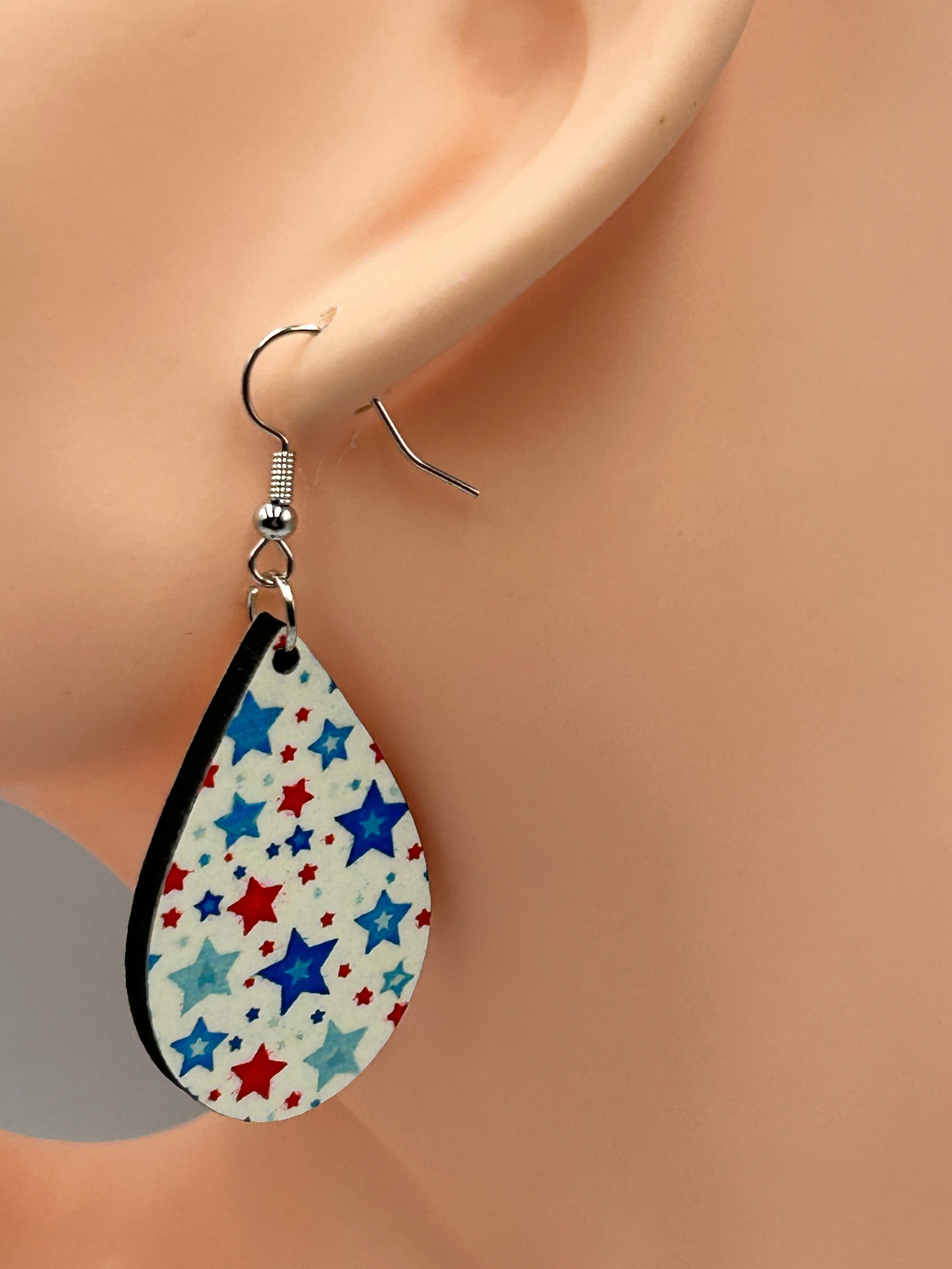 Fourth of July Earrings – Patriotic Red White Blue Statement Earrings | Mad Jan’s Menagerie