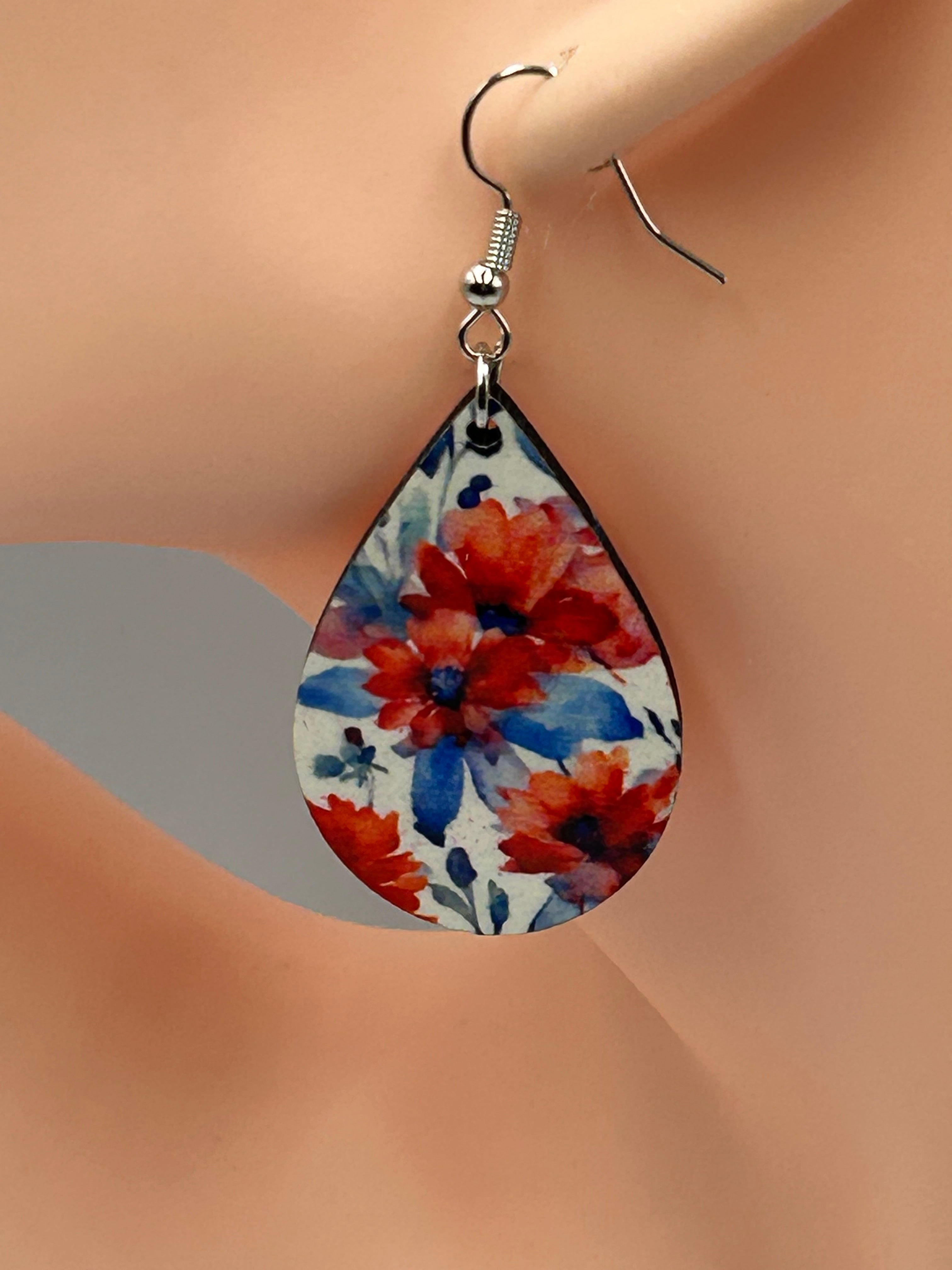 Fourth of July Earrings – Patriotic Red White Blue Statement Earrings | Mad Jan’s Menagerie