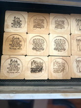 Load image into Gallery viewer, 4” Bamboo Coasters w/QUOTE
