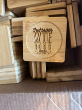 Load image into Gallery viewer, 4” Bamboo Coasters w/QUOTE
