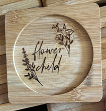 Load image into Gallery viewer, 4” Bamboo Coasters w/QUOTE
