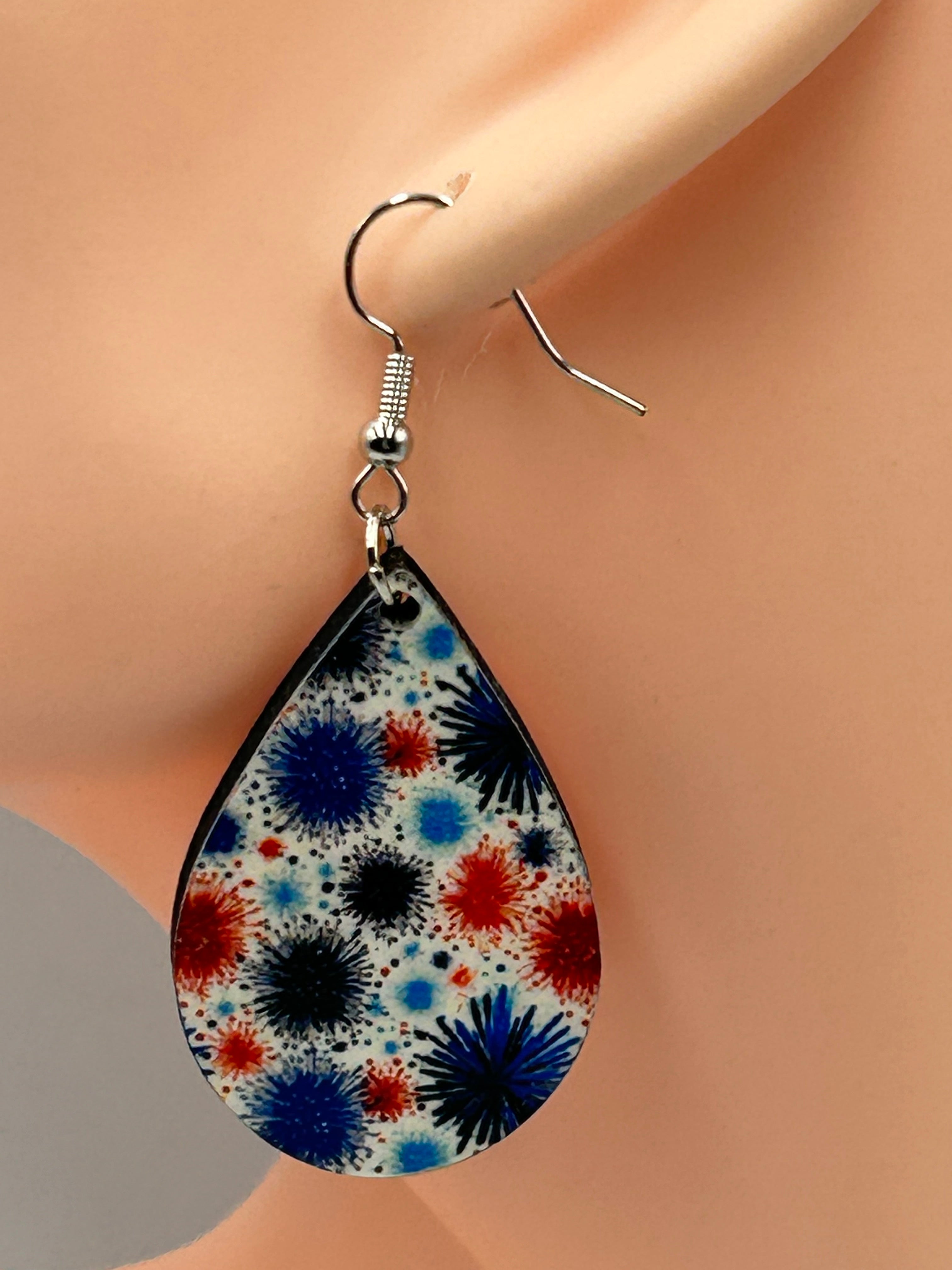 Fourth of July Earrings – Patriotic Red White Blue Statement Earrings | Mad Jan’s Menagerie