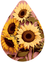 Load image into Gallery viewer, 2&quot; SUNFLOWER THEMED EARRINGS
