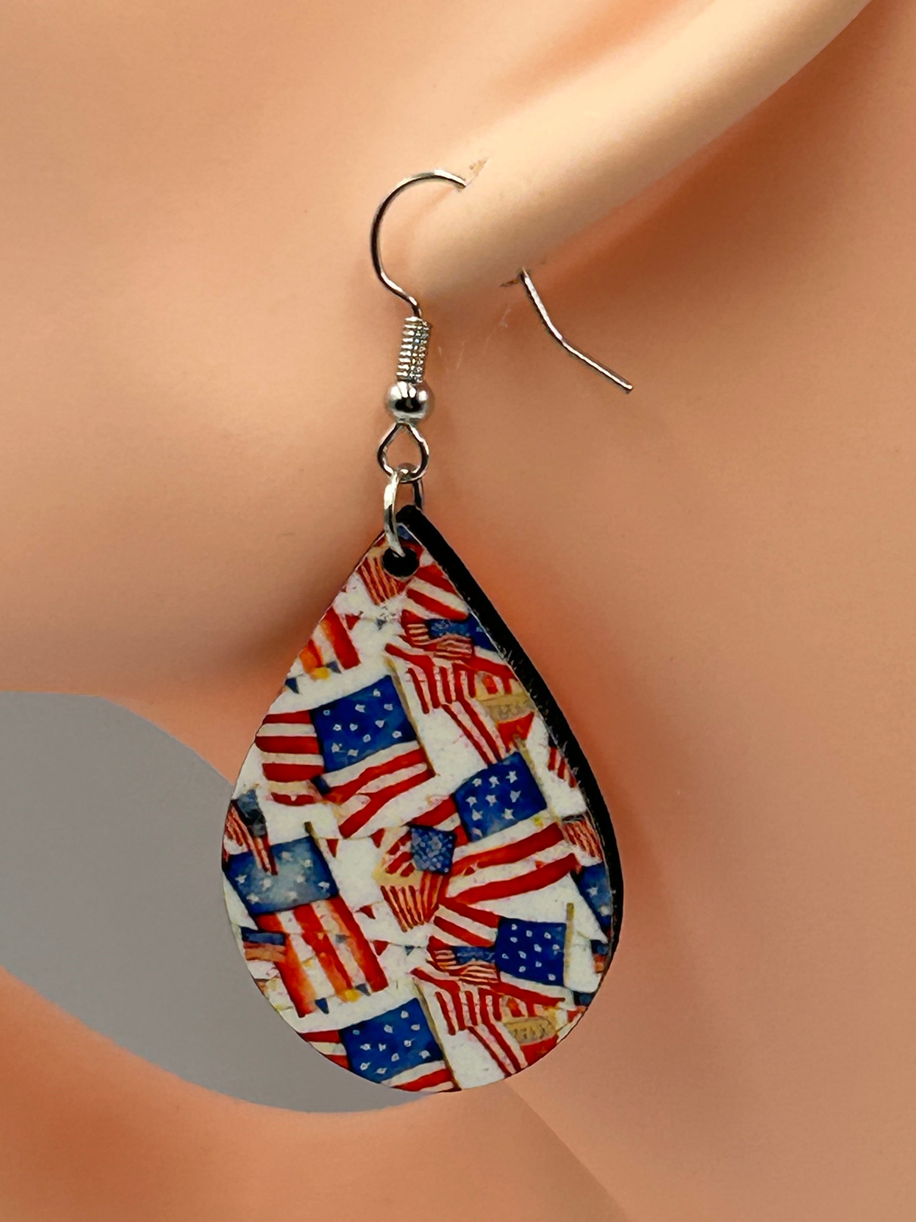 Fourth of July Earrings – Patriotic Red White Blue Statement Earrings | Mad Jan’s Menagerie