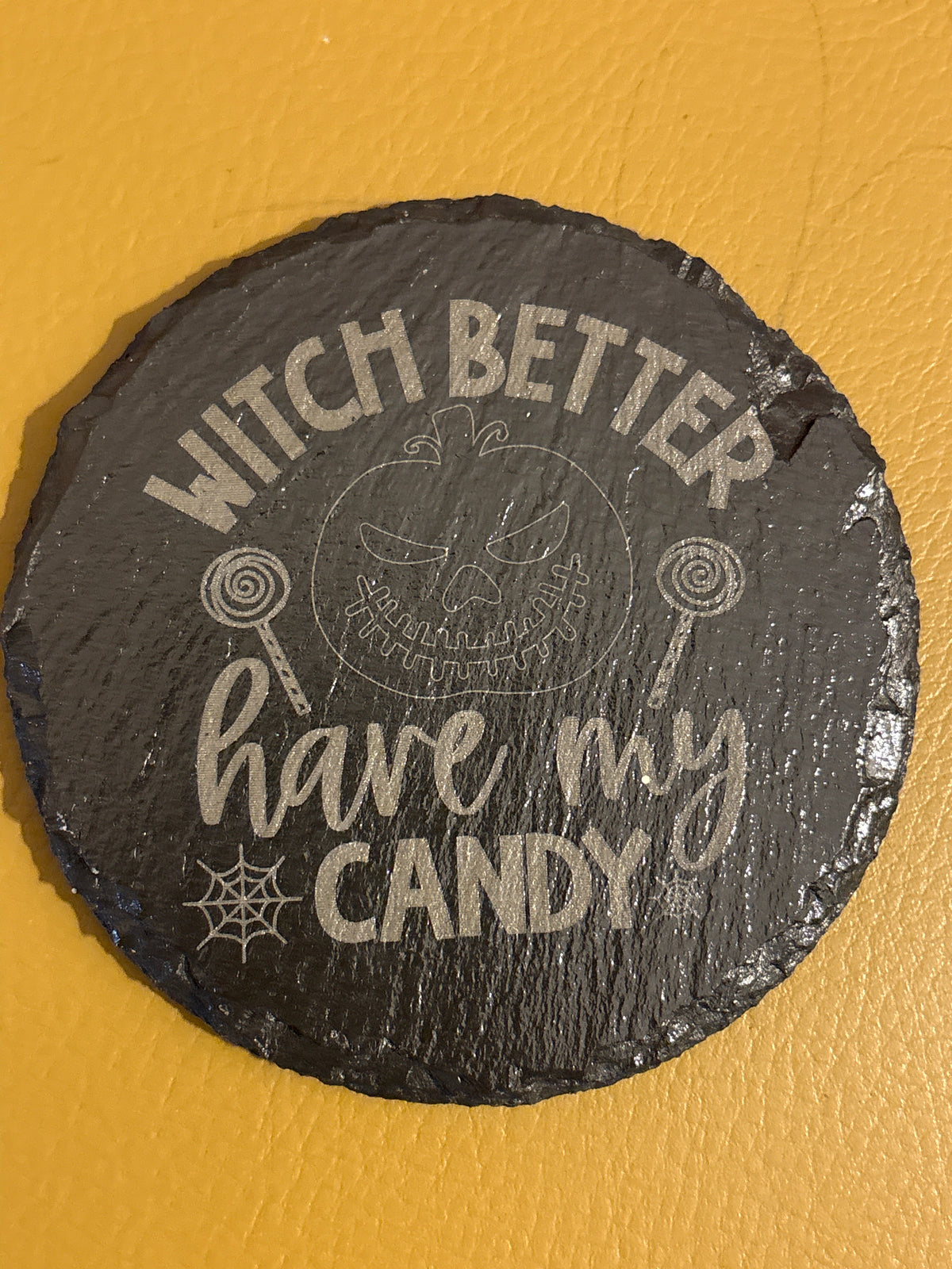Halloween Engraved Slate Coasters – 3.5” x 4” | Limited Edition | Mad Jan’s Menagerie