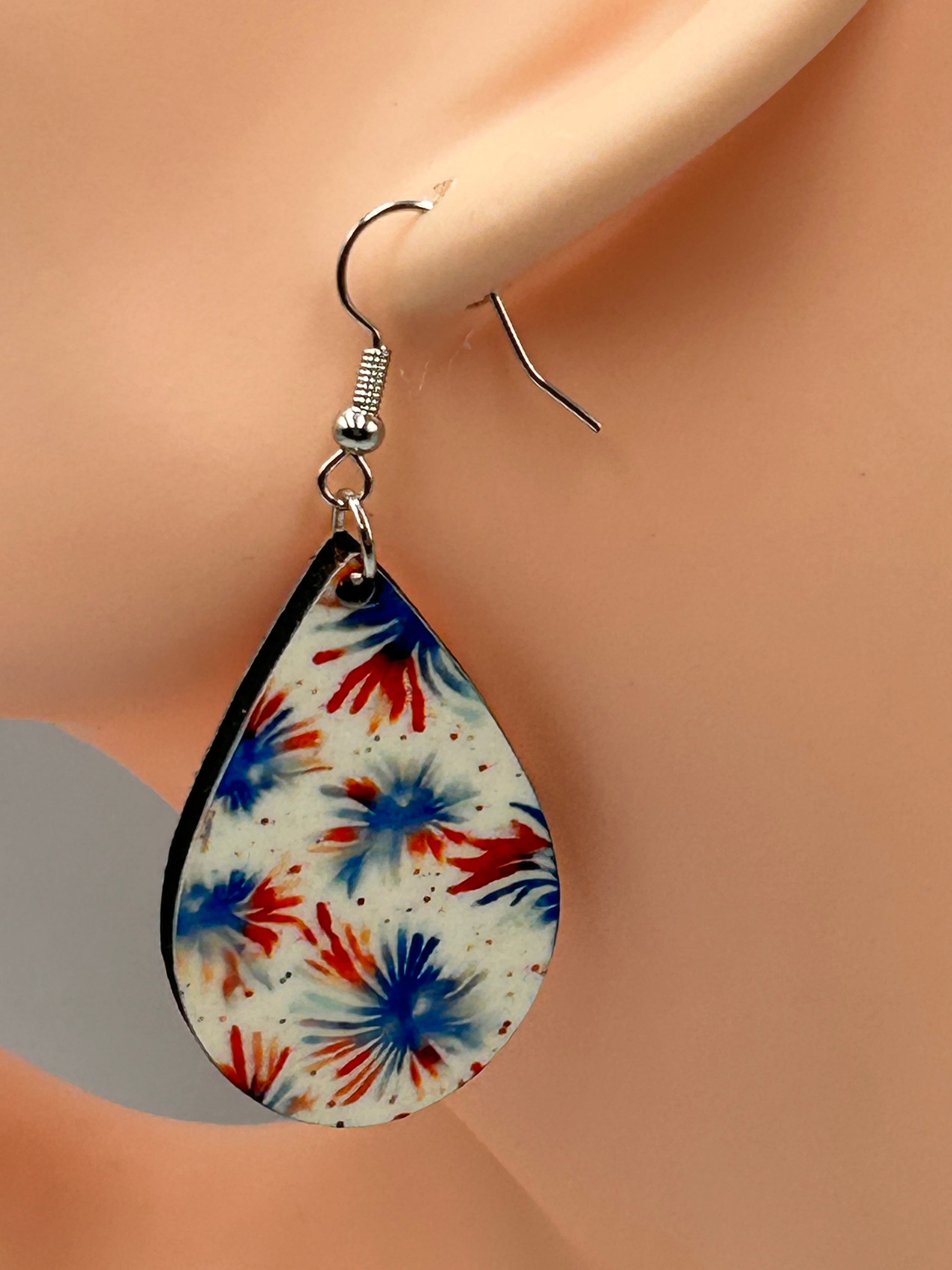 Fourth of July Earrings – Patriotic Red White Blue Statement Earrings | Mad Jan’s Menagerie