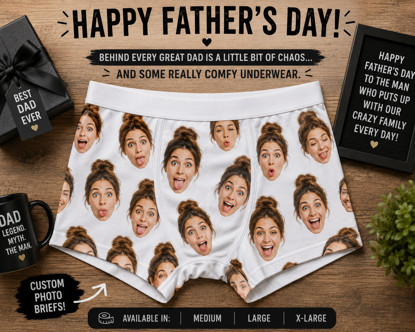 Funny Custom Face Boxer Briefs for Men – Personalized Photo Underwear Gift for Him – Mad Jan’s