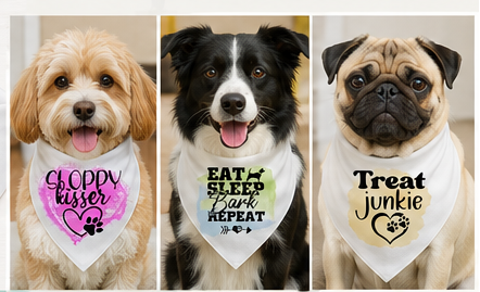 Funny Dog Bandana | Personalized Pet Bandana | Tie-On Puppy Scarf | Cute Sublimated Dog Accessories | Small Medium Large Dogs
