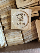 Load image into Gallery viewer, 4” Bamboo Coasters w/QUOTE
