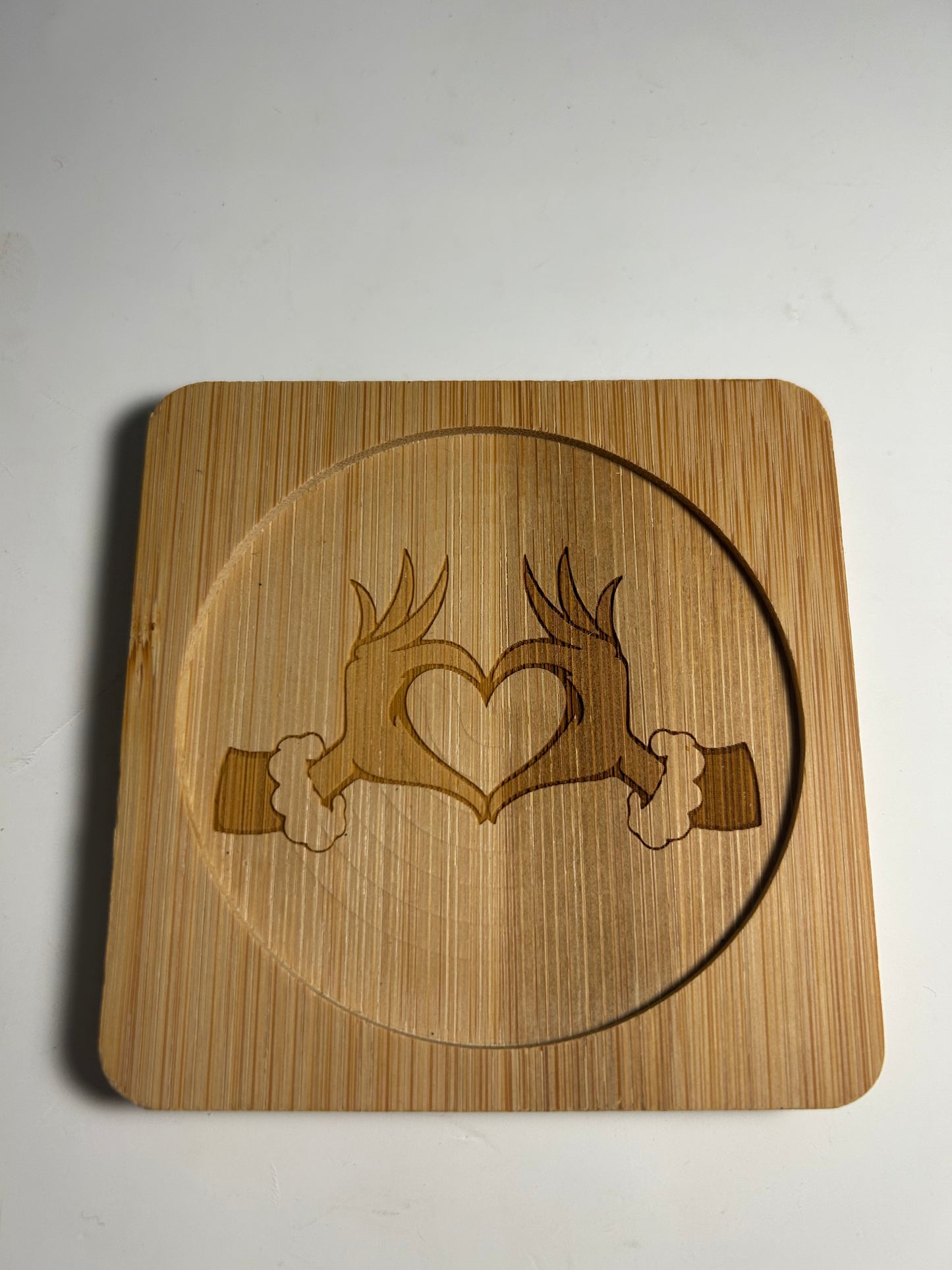 4X4 SQUARE BAMBOO LASER ENGRAVED COASTERS “Christmas Character” themed