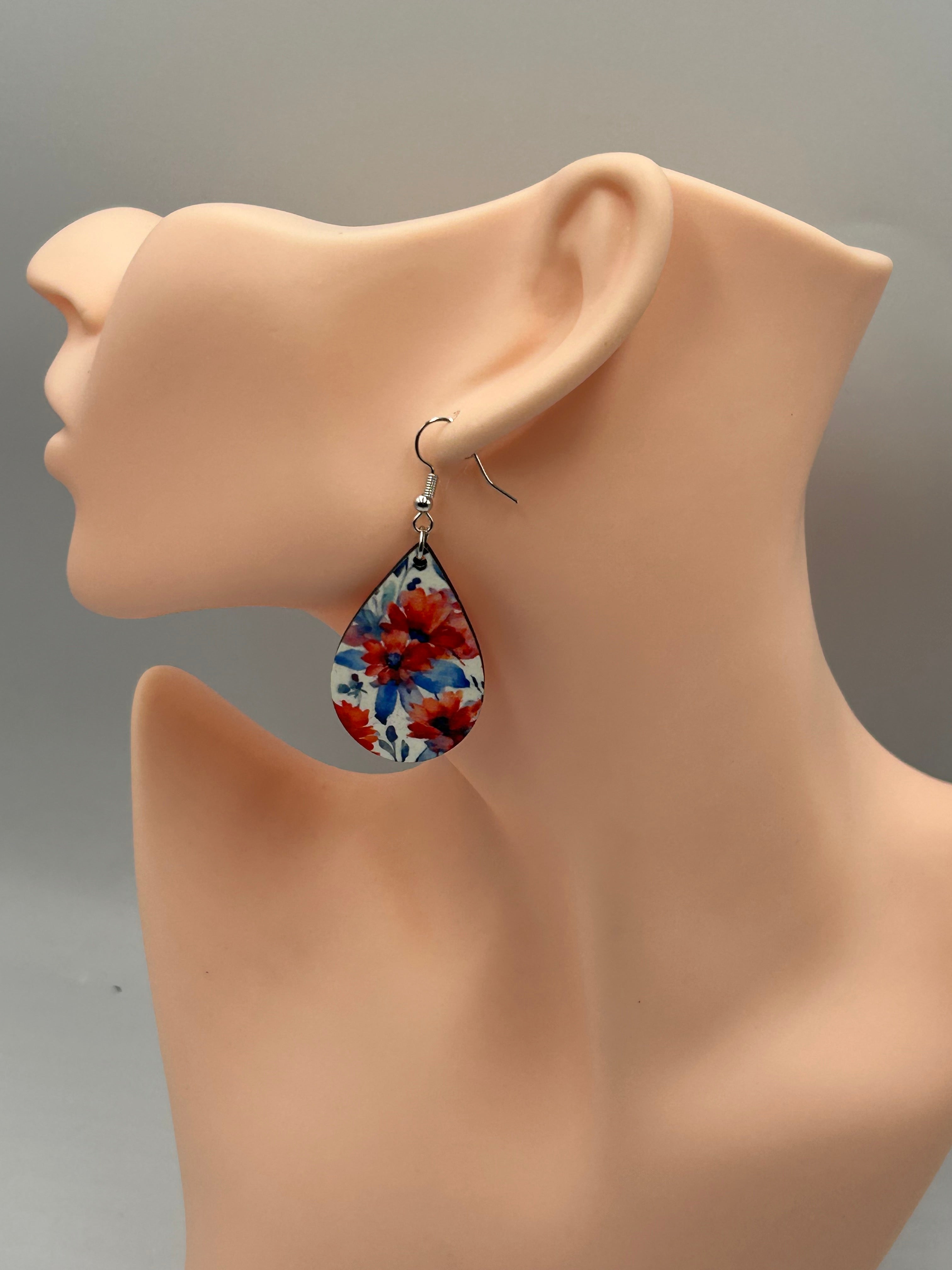 Fourth of July Earrings – Patriotic Red White Blue Statement Earrings | Mad Jan’s Menagerie