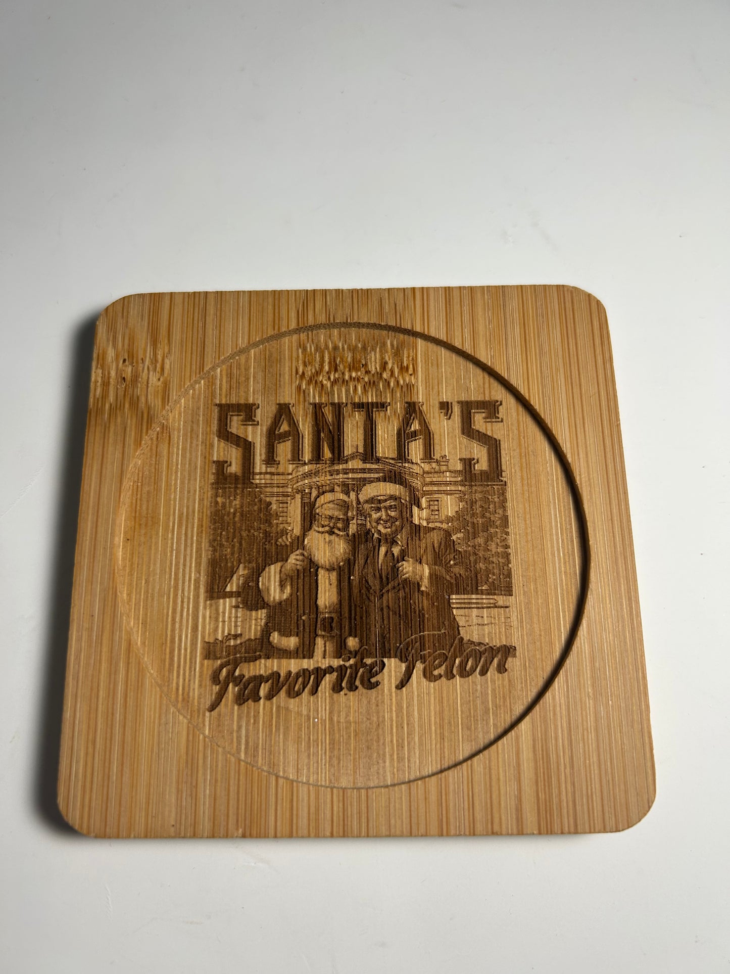 4X4 SQUARE BAMBOO LASER ENGRAVED COASTERS "Political/Freedom of Speech"