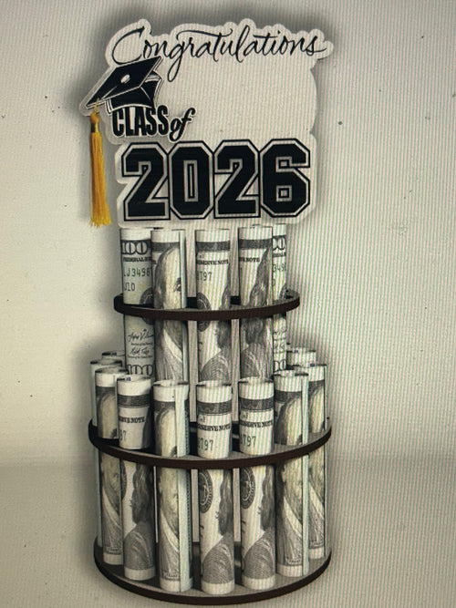 Custom Graduation Money Tower Gift Personalized Cash Holder Name & Year | Mad Jan’s