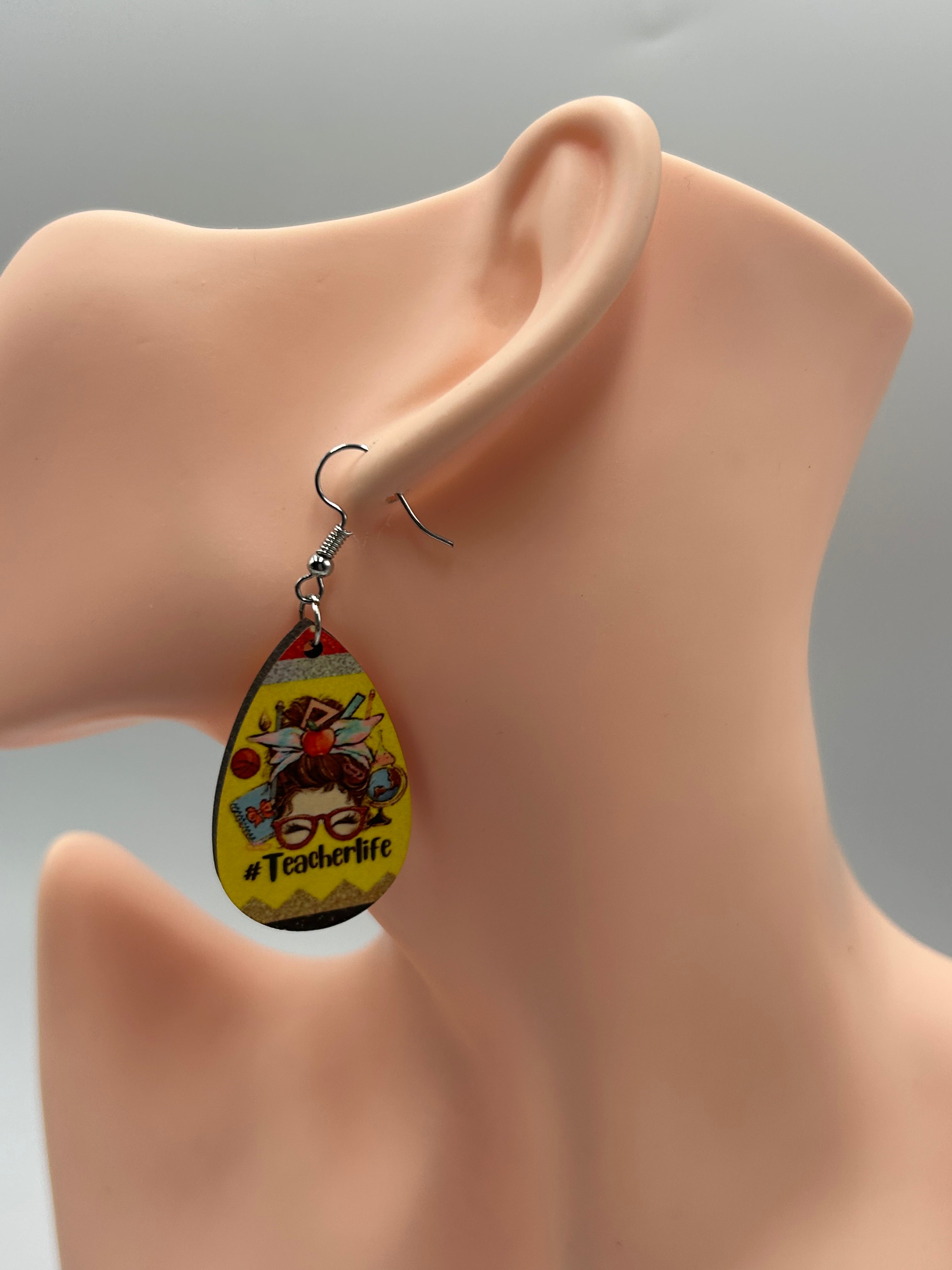 Teacher Life Teardrop Earrings – Cute Lightweight Teacher Gift Jewelry | Mad Jan’s