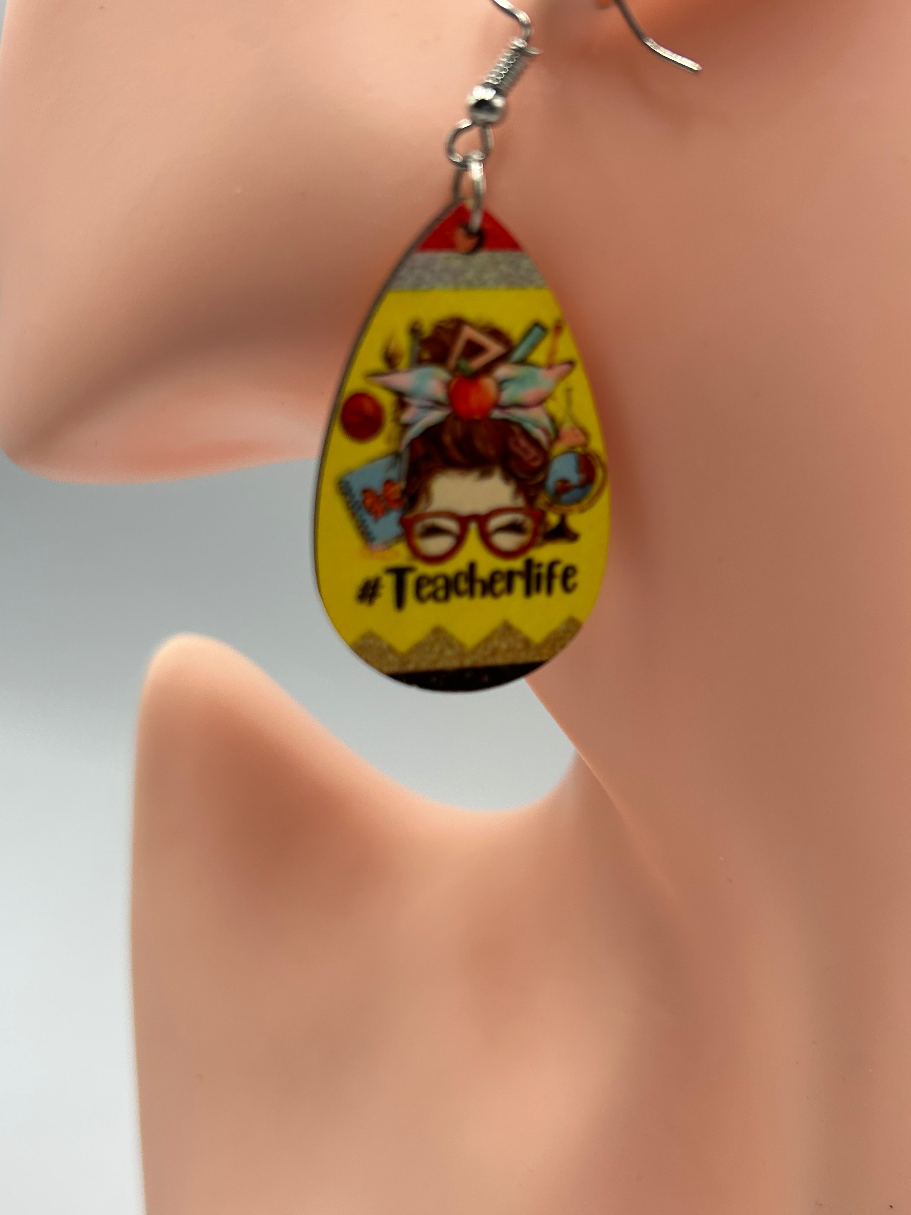 Teacher Life Teardrop Earrings – Cute Lightweight Teacher Gift Jewelry | Mad Jan’s
