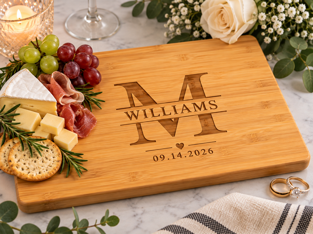 Personalisiertes Charcuterie-Brett 30x30 cm – Individuell graviertes Schneidebrett Geschenk | Mad Jan’s