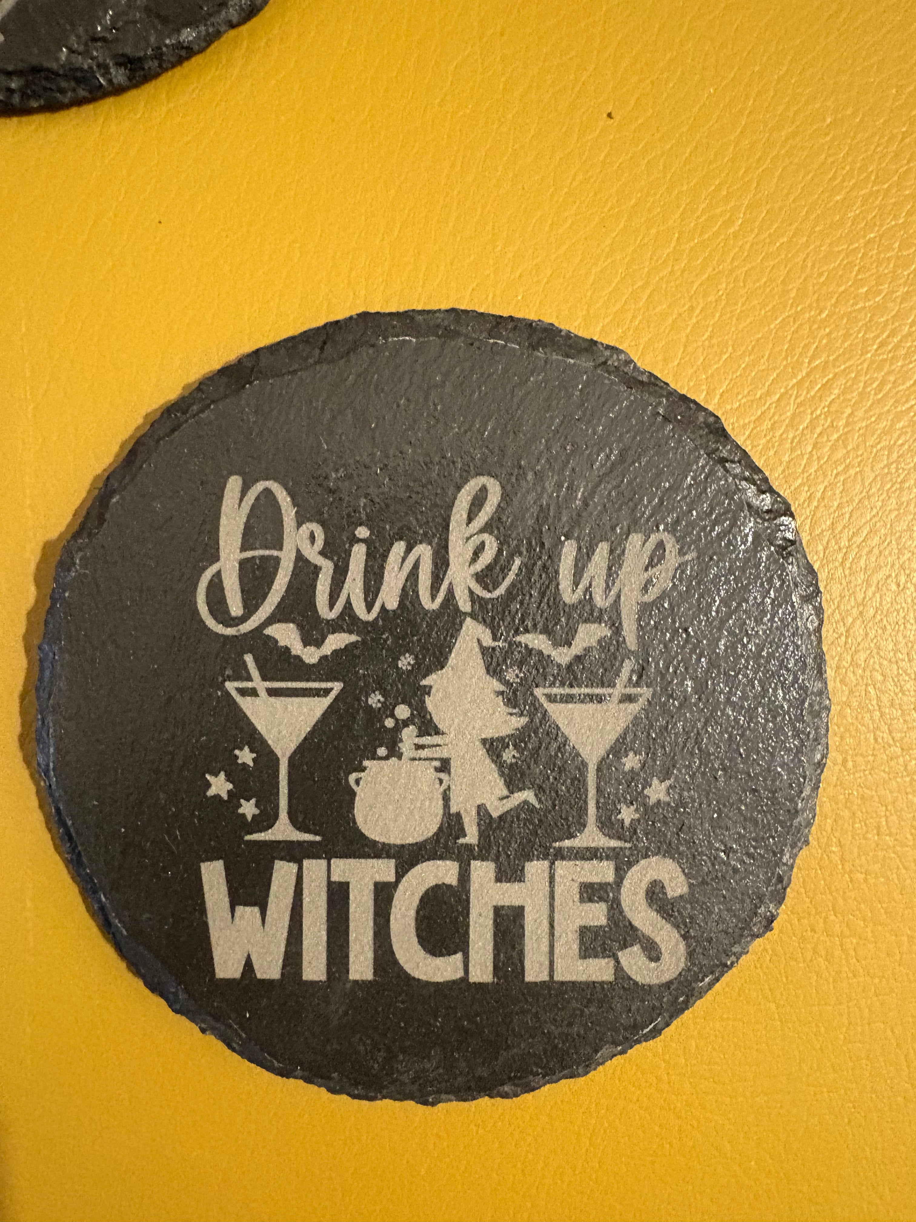 Halloween Engraved Slate Coasters – 3.5” x 4” | Limited Edition | Mad Jan’s Menagerie