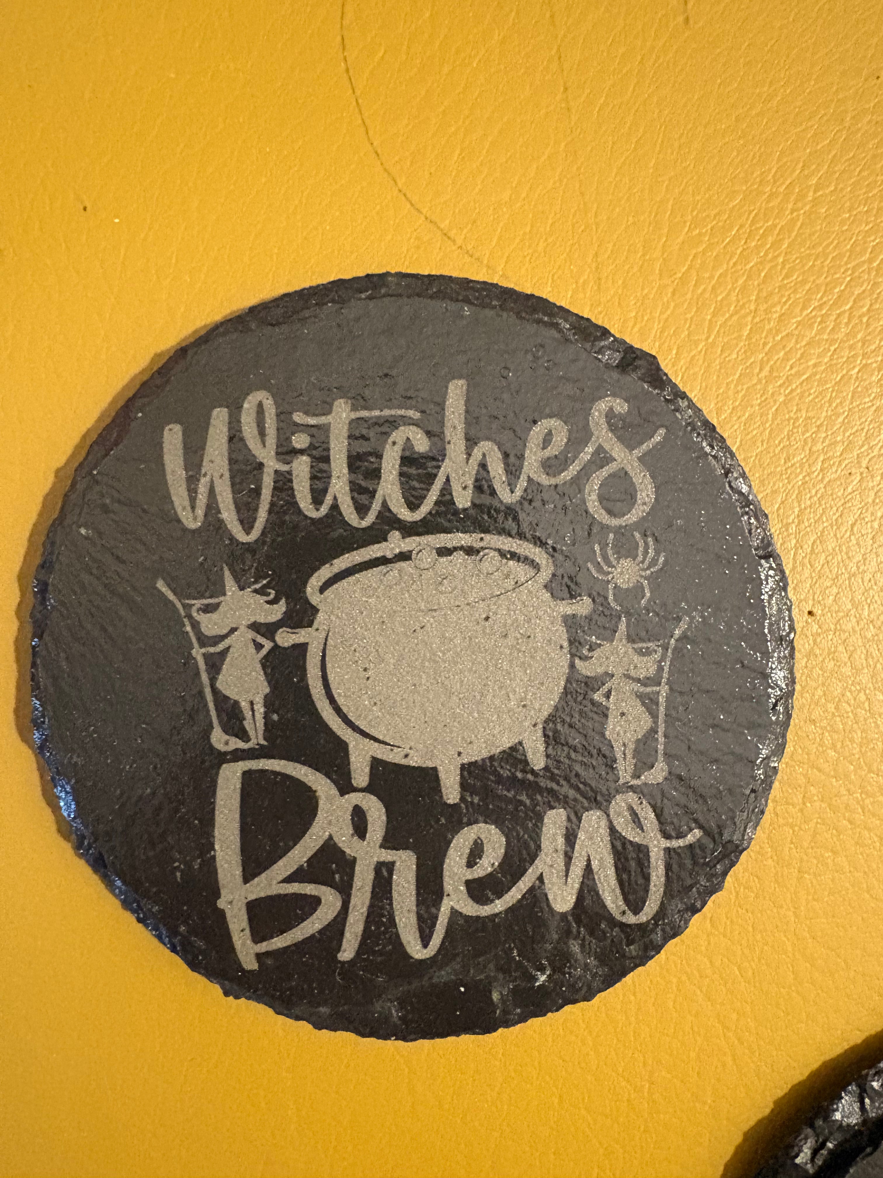 Halloween Engraved Slate Coasters – 3.5” x 4” | Limited Edition | Mad Jan’s Menagerie