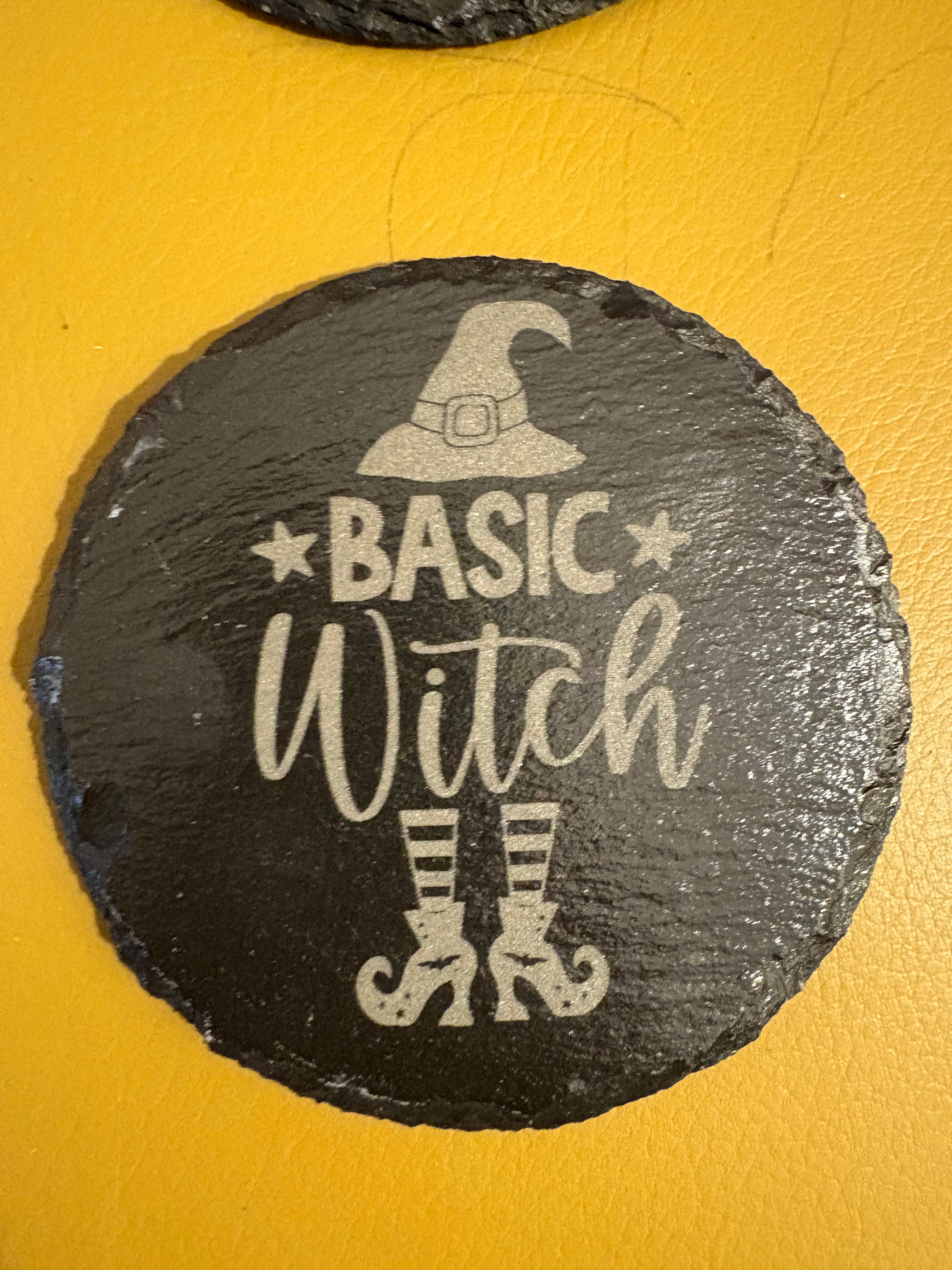 Halloween Engraved Slate Coasters – 3.5” x 4” | Limited Edition | Mad Jan’s Menagerie