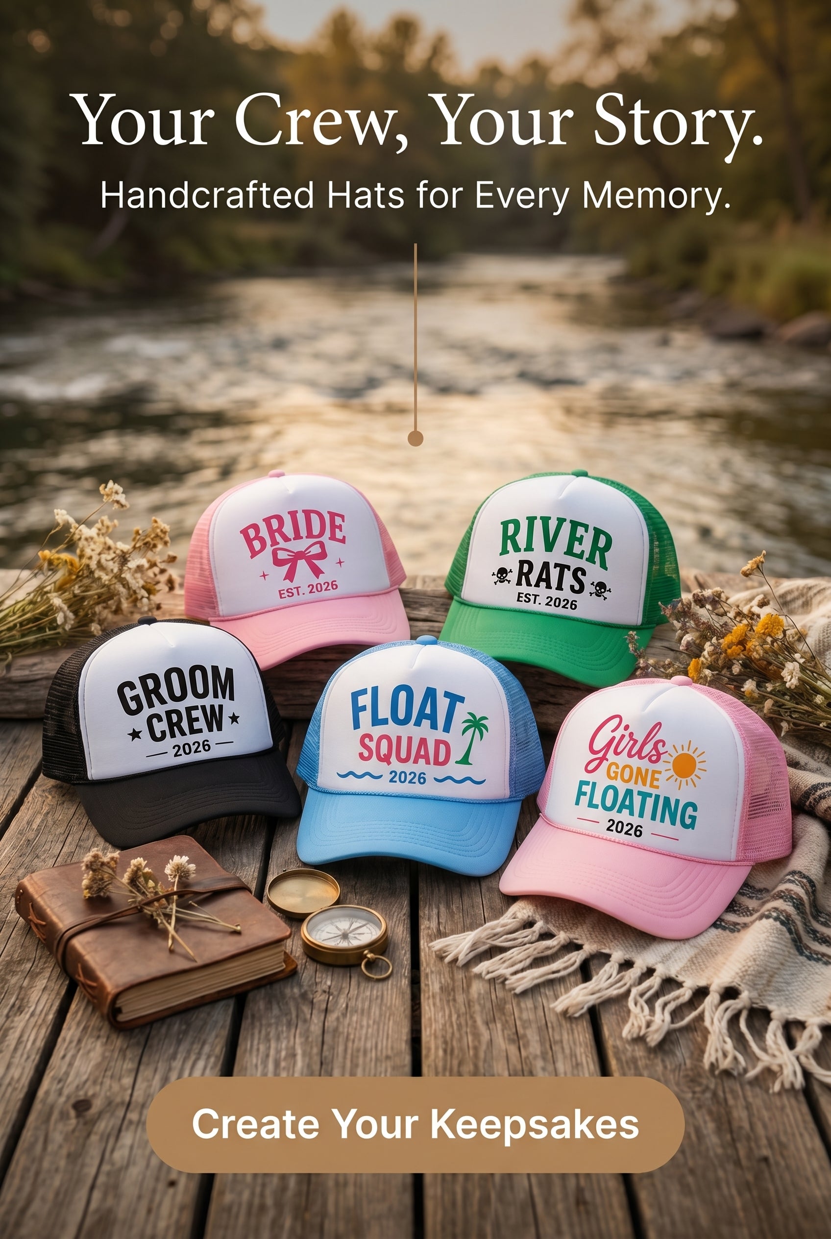 Custom Trucker Hats for Bachelorette Parties, Float Trips & Vacations