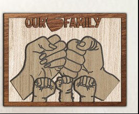 Personalized Dad Fist Bump Wood Sign – Best Friends for Life Father’s Day Gift – Laser Engraved Family Plaque – Mad Jan’s
