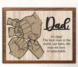 Personalized Dad Fist Bump Wood Sign – Best Friends for Life Father’s Day Gift – Laser Engraved Family Plaque – Mad Jan’s