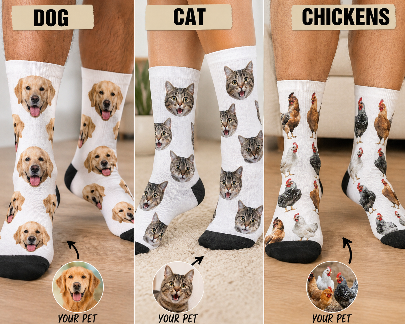 Custom Photo Socks – Funny Personalized Face Socks Gift for Men & Women – Custom Novelty Crew Socks – Mad Jan’s