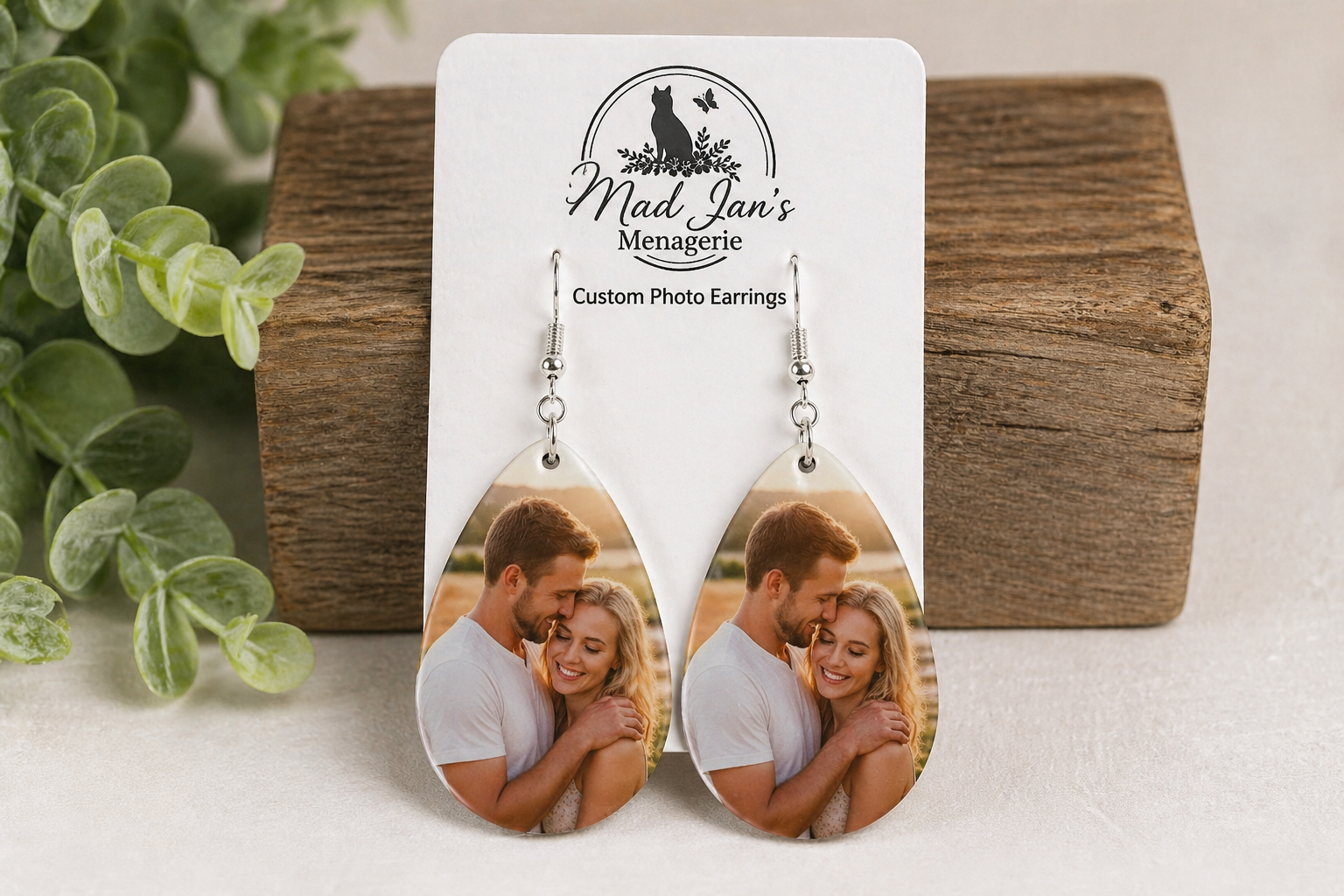 Custom Photo Earrings Personalized Picture Earrings Sublimation Teardrop Earrings