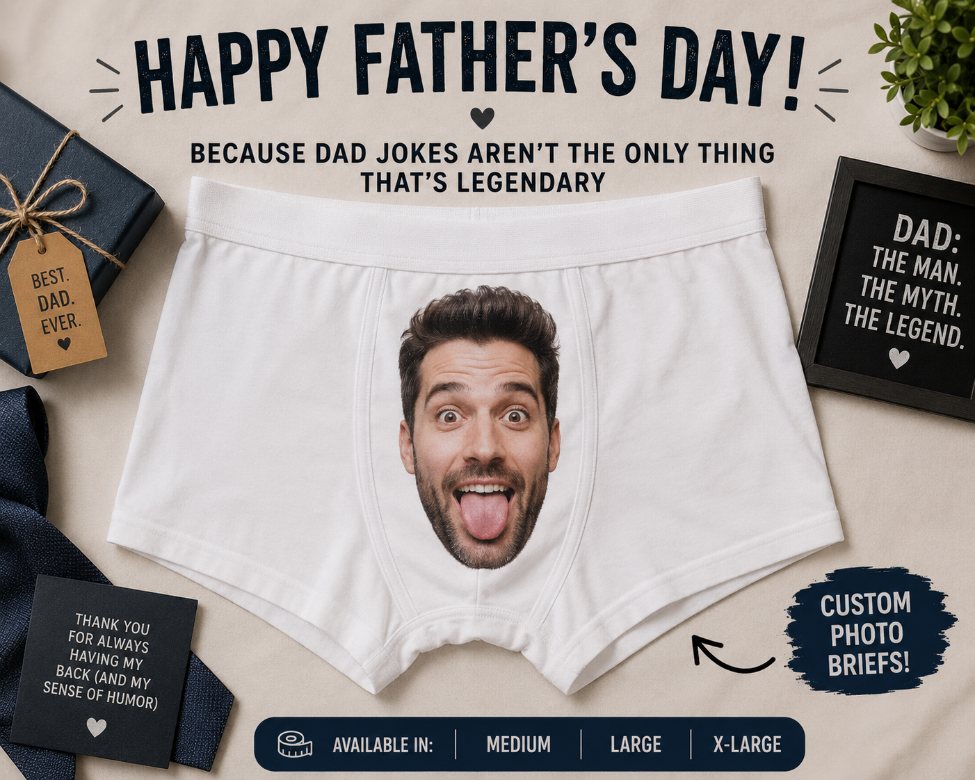 Funny Custom Face Boxer Briefs for Men – Personalized Photo Underwear Gift for Him – Mad Jan’s